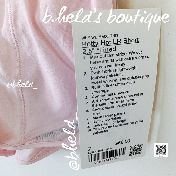 lululemon Hotty Hot Low-Rise Lined Short 2.5" Strawberry Milkshake Sz 2 New NWT - Picture 3 of 15